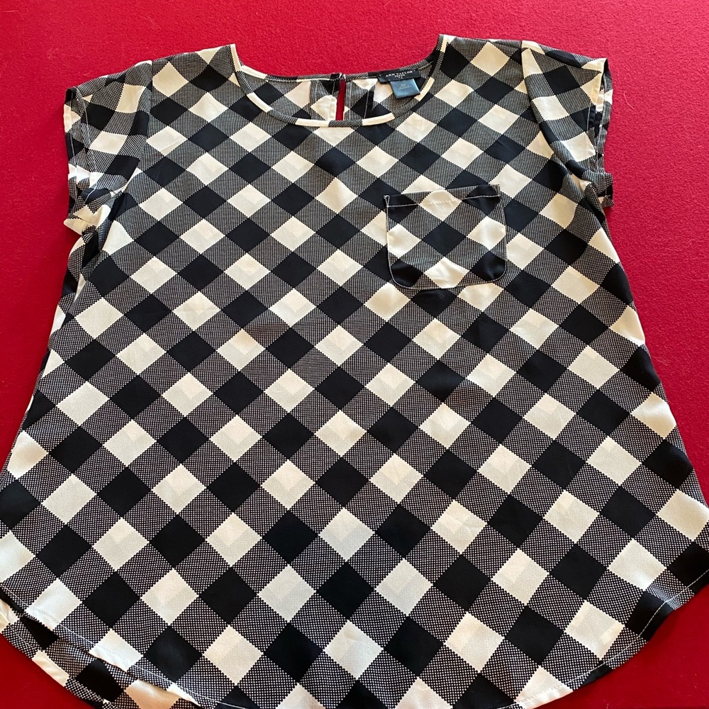 Ann Taylor Small Petite Buffalo Check Blouse